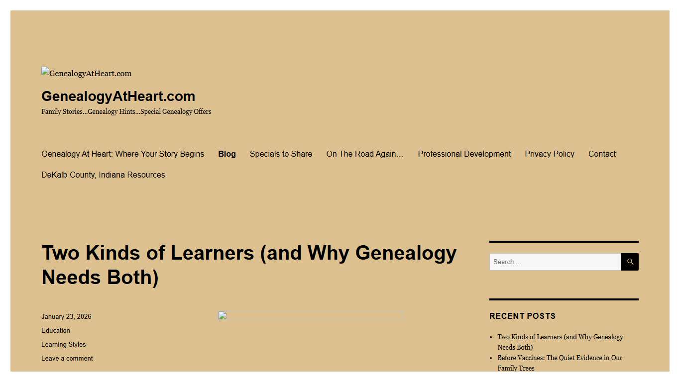 GenealogyAtHeart.com – Family Stories…Genealogy Hints…Special Genealogy Offers
