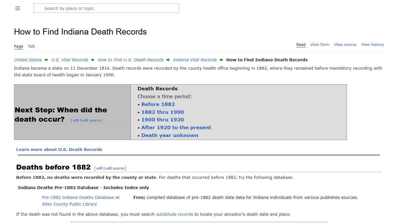 How to Find Indiana Death Records • FamilySearch